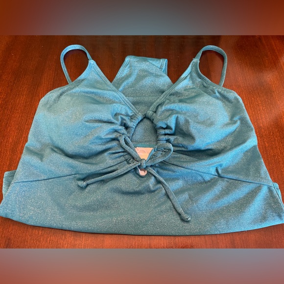 NWT CUPSHE One Piece Plunging Ruched O-Ring Cheeky High Cut Sparking Lurex - Picture 6 of 10